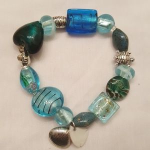 Blue bead bracelet